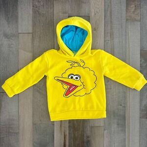 Sesame Street Big Bird Yellow Graphic Pullover Hoodie Toddler Size 5T